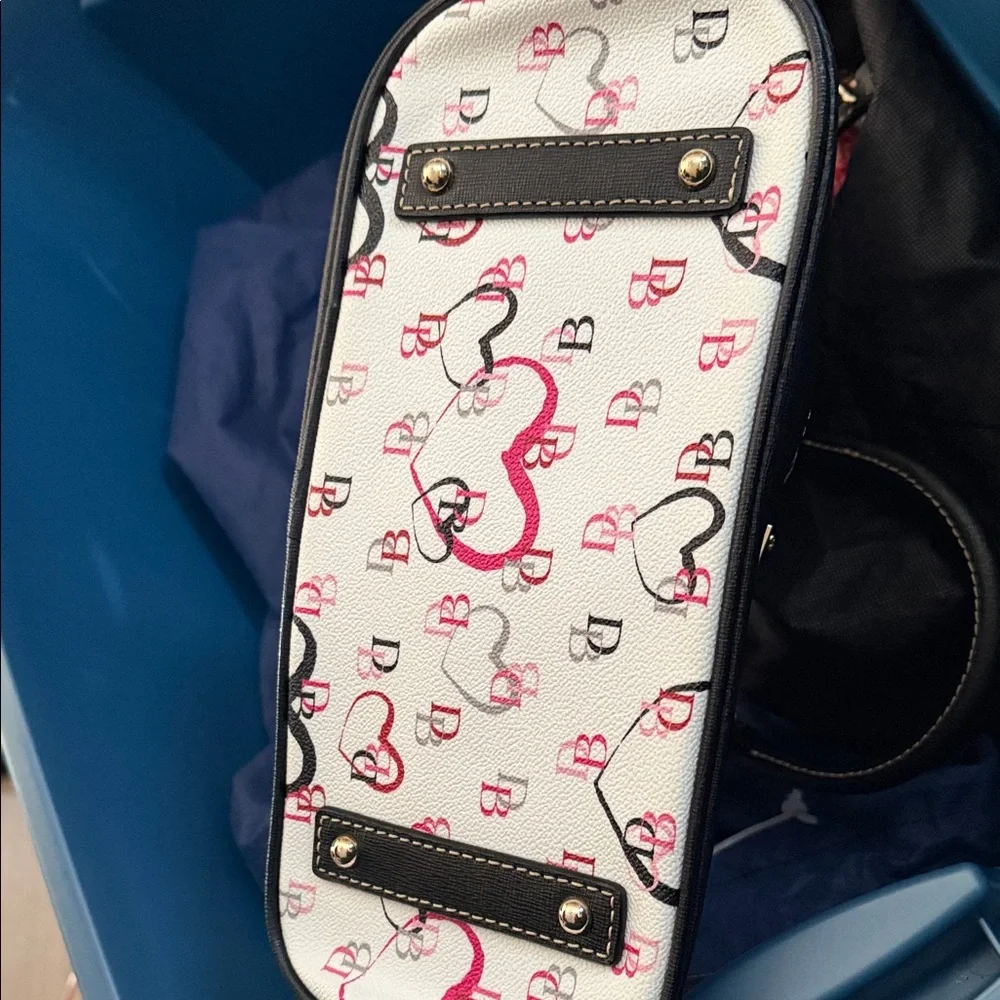 Dooney & Bourke Black and Pink Heart Satchel - Picture 8 of 9
